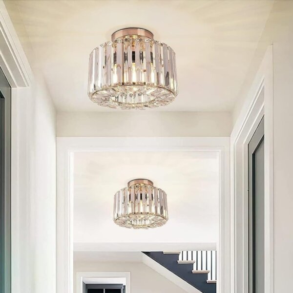 H25cm Iron Crystal Ceiling Light - 图片 4
