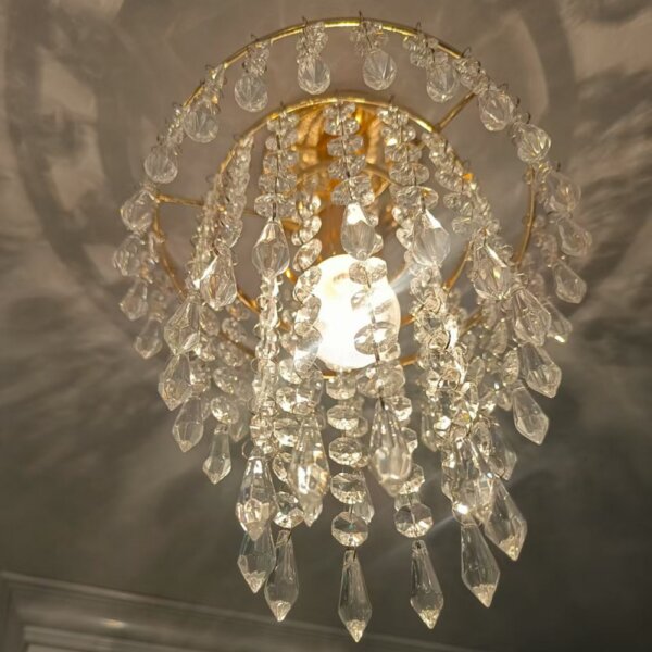 D20cm Gold Small Crystal Ceiling Light - 图片 4