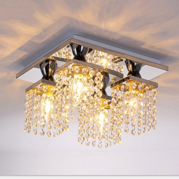 4 Heads Square Crystal Ceiling Light - 图片 4
