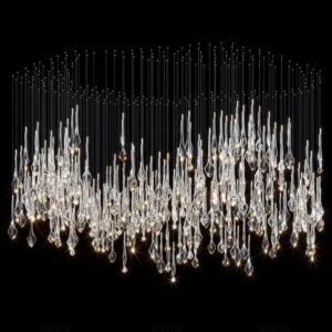 Gold Green Custom Glass Chandelier