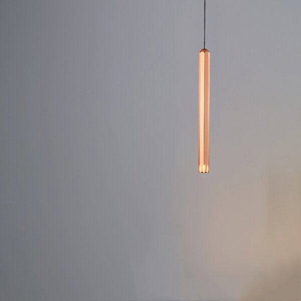H30CM Linear Tube Rose Gold Gray Pendant Lamp - 图片 4