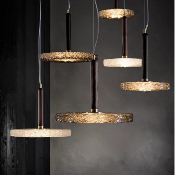 D25CM Smoke Gray Glass Pendant Lamp - 图片 4