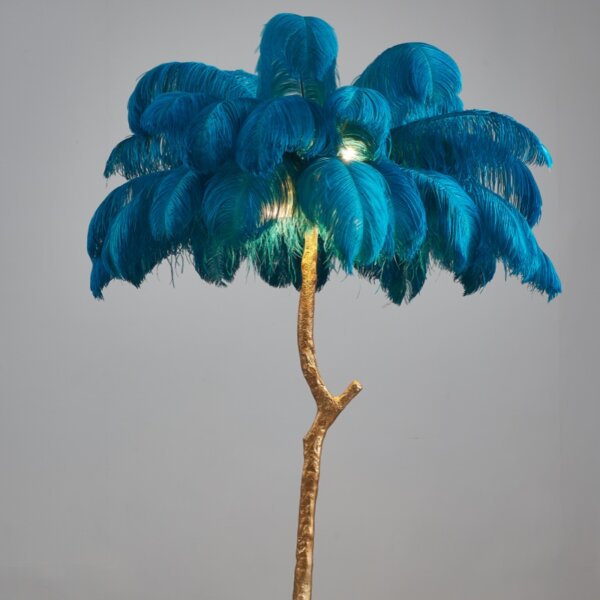 H160CM Feather Palm Tree Floor Lamp - 图片 5