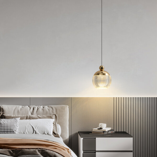 H14cm Retro Acrylic Ball Pendant Light - 图片 5