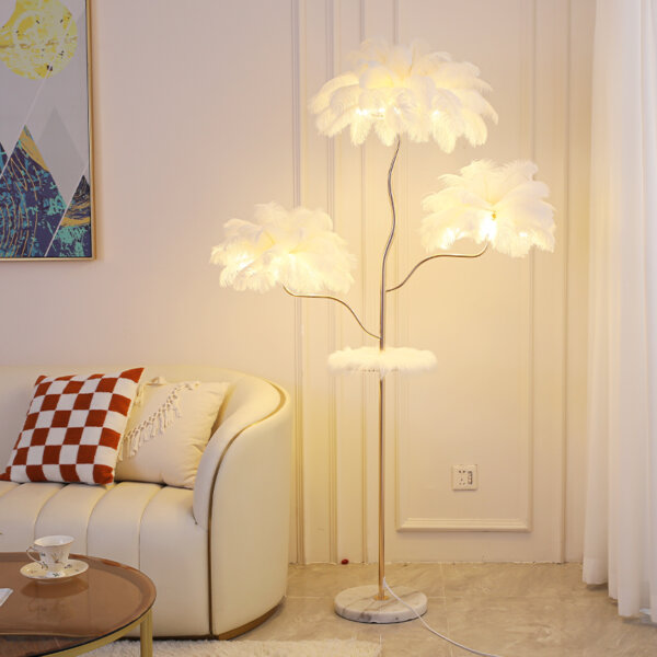 H180CM Tree Feather Floor Lamp - 图片 5