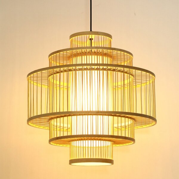 E26/E27 Farmhouse Wood Pendant Lamp - 图片 4
