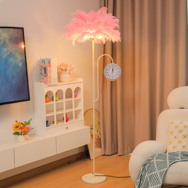 H165CM Colourful LED Hardware Feather Floor Light - 图片 6
