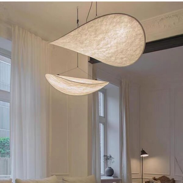 H13CM Leaf Silk Fabric Pendant Light - 图片 5