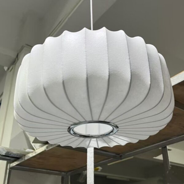H25cm Lantern Silk Pendant Light - 图片 5