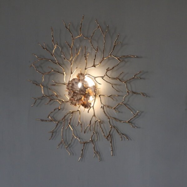 Gold Leaf Flower Branch LED Chandelier - 图片 5