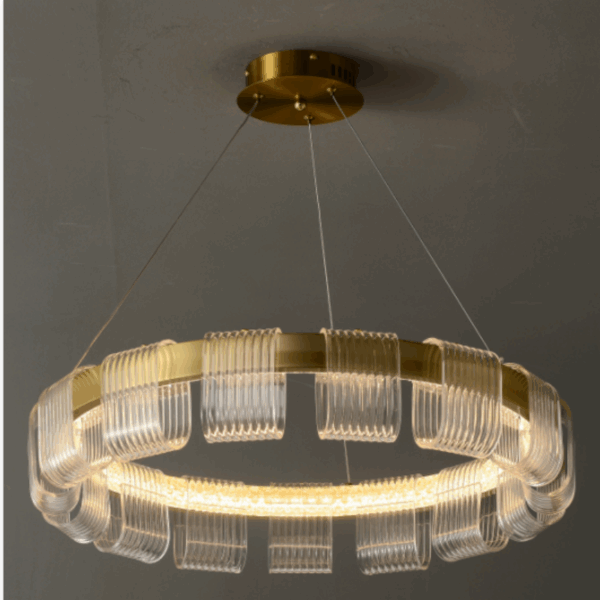 D100CM Copper Aluminum Ring Pendant Light - 图片 5
