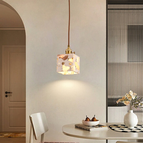 G9/E27 LED Metal Transparent Stone Pendant Light - 图片 5