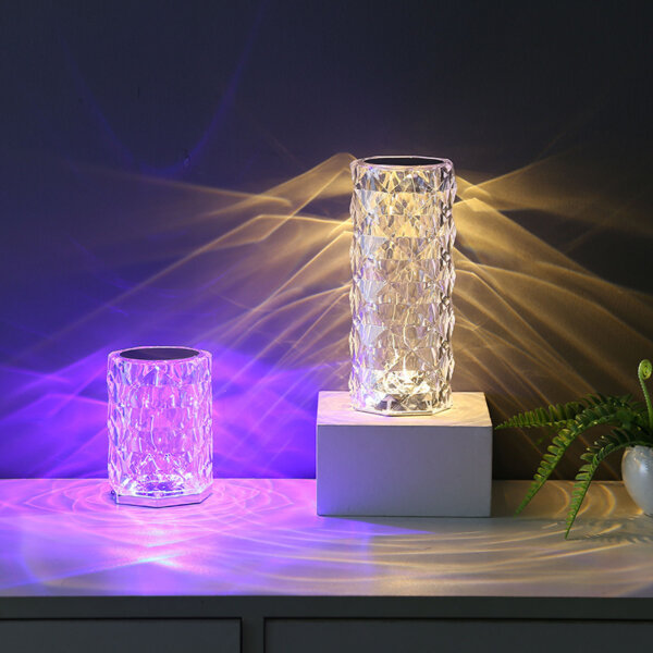 H21CM Transparent Rose Crystal LED Table Light - 图片 5