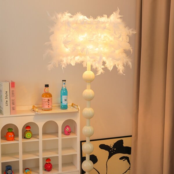 H160cm Gold Feather Floor Lamp - 图片 5