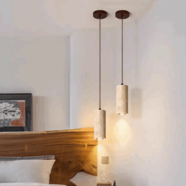 H16cm Yellow Travertine Pendant Light - 图片 5