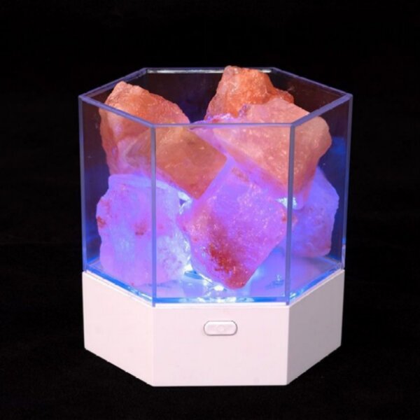 H10cm USB Pink Salt Stone Table Light - 图片 4