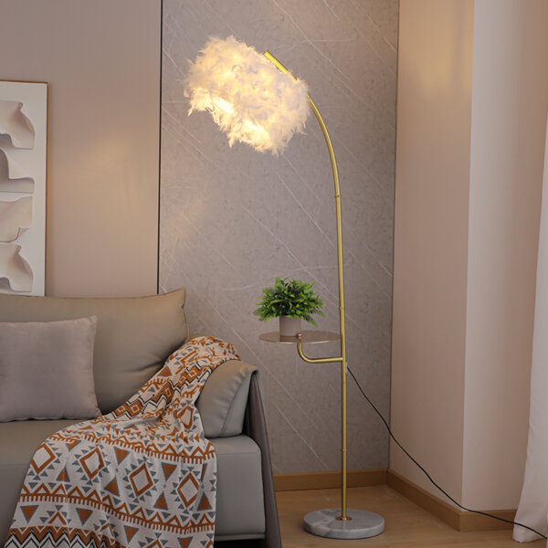 H170CM E27/E26 Feather Floor Light - 图片 6