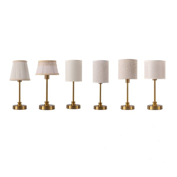 H37cm Fabric Antique Brass Table Lamp - 图片 5