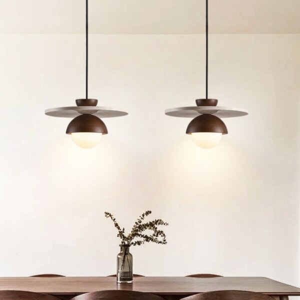 G9 Wooden Stone Pendant Light - 图片 5