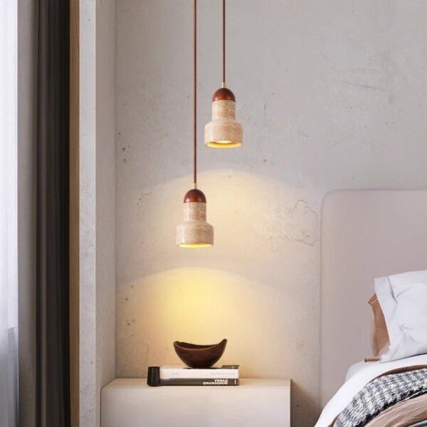 H18cm Natural Stone LED Pendant Lamp - 图片 5