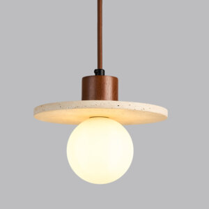 H18cm Stone Wood Pendant Light