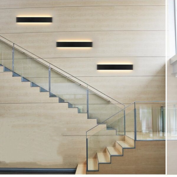 Iron Acrylic Black White LED Wall Lamp - 图片 5