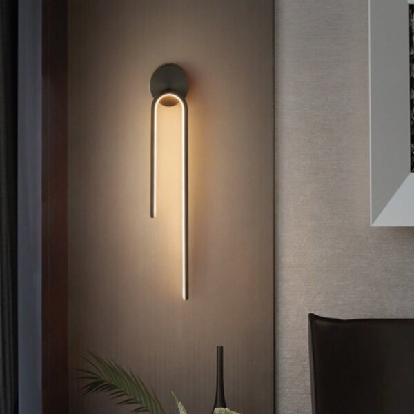 Black Golden LED Linear Wall Lamp - 图片 5