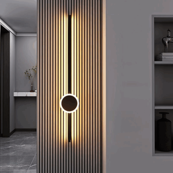 Silicone Golden Black Linear Wall Lamp - 图片 5