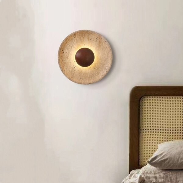 D25cm Natural Stone Wall Light - 图片 5