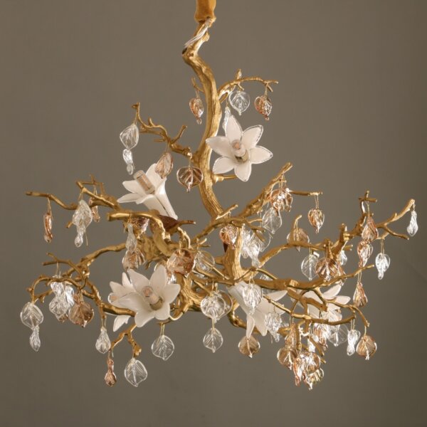 D50CM Glass Flower Tree Chandelier - 图片 5