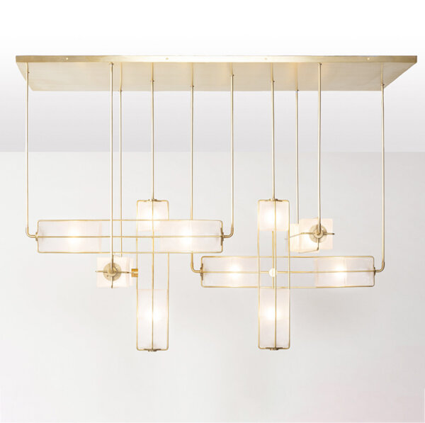 Golden Black Magic Cube Glass LED Pendant Light - 图片 5