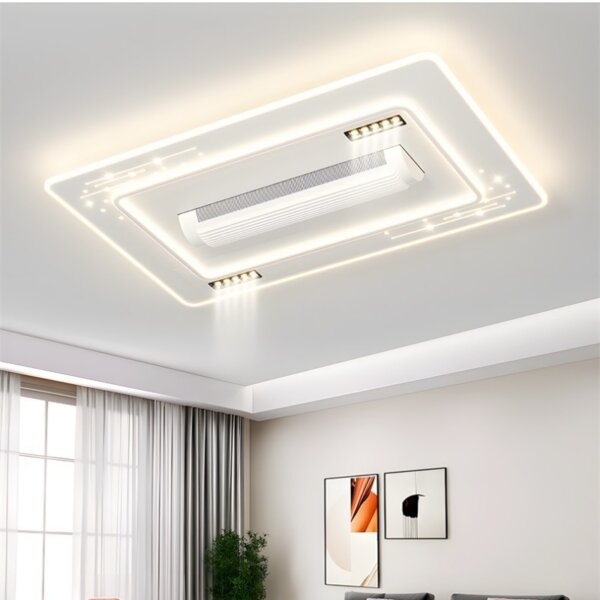 Round Rectangle Square Ceiling Fan Lamp - 图片 5