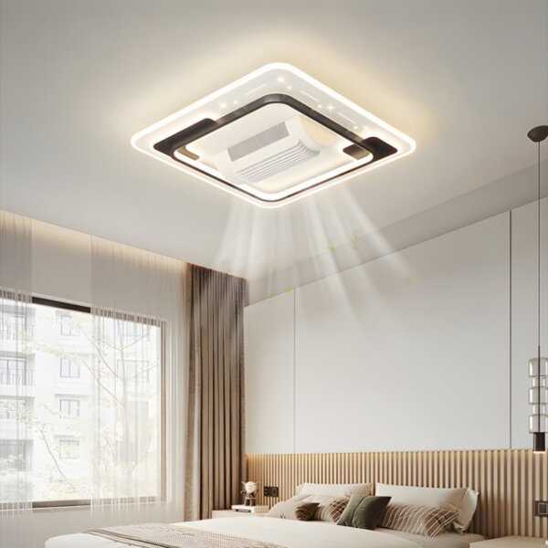 PC LED Leafless Ceiling Fan Light - 图片 5