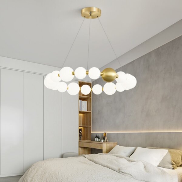 10-32 Heads PE Ball Gold Pendant Lamp - 图片 5