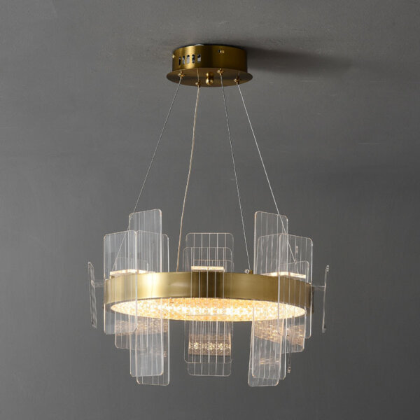 D100CM Ring Rectangular Acrylic Pendant Lamp - 图片 5