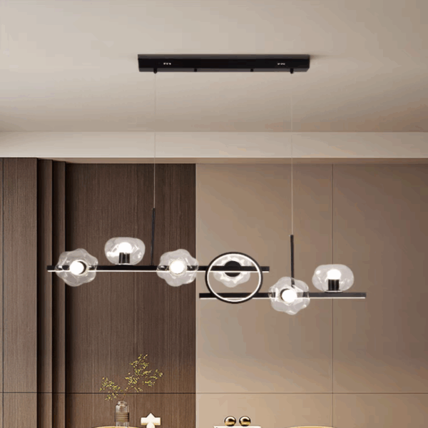 Black Aluminum Silicone LED Pendant Light - 图片 5