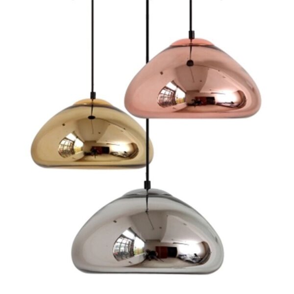E27/E26 Gold Silver Gray Lava Glass Pendant Lamp - 图片 5