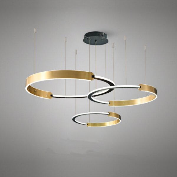 D120CM Aluminum Half Circle Black Pendant Lamp - 图片 5