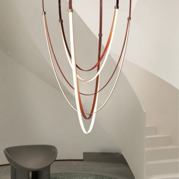 Leather Silicone Linear Pendant Light - 图片 5