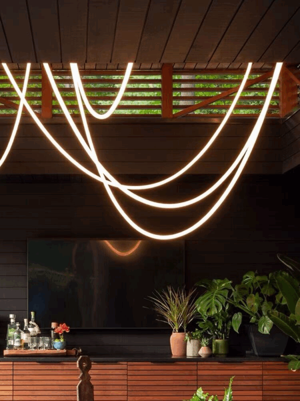Long Strip Linear White Pendant Light - 图片 5