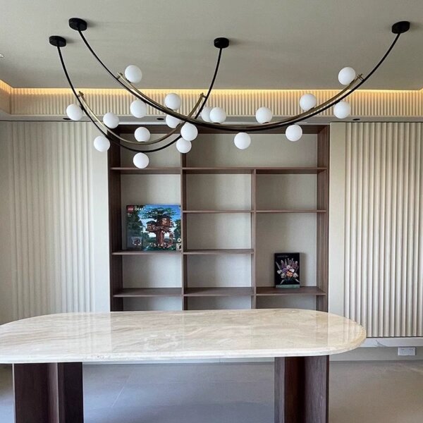 G9 Black Gold Glass Ball Iron Pendant Lamp - 图片 5