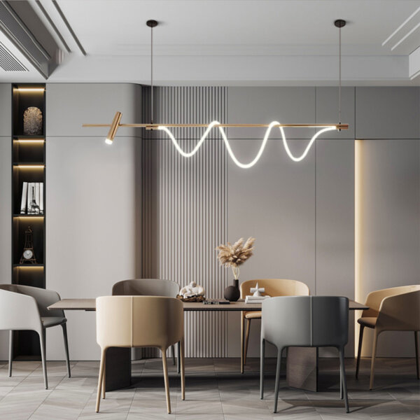 Linear Tube Silicone Pendant Lamp - 图片 5