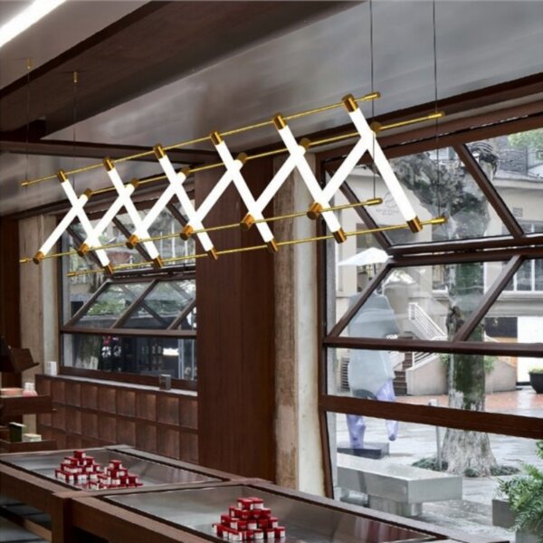 Sliver Gold Glass Tube Pendant Light - 图片 5