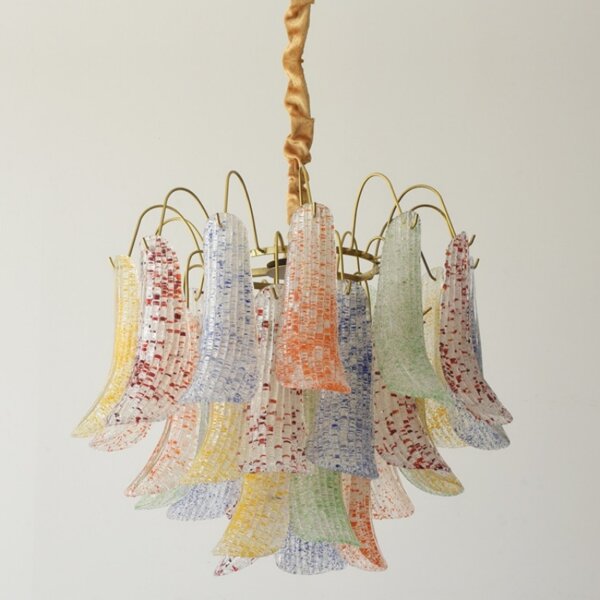 E14/E12 Iron Colorful Glass Pendant Lamp - 图片 5