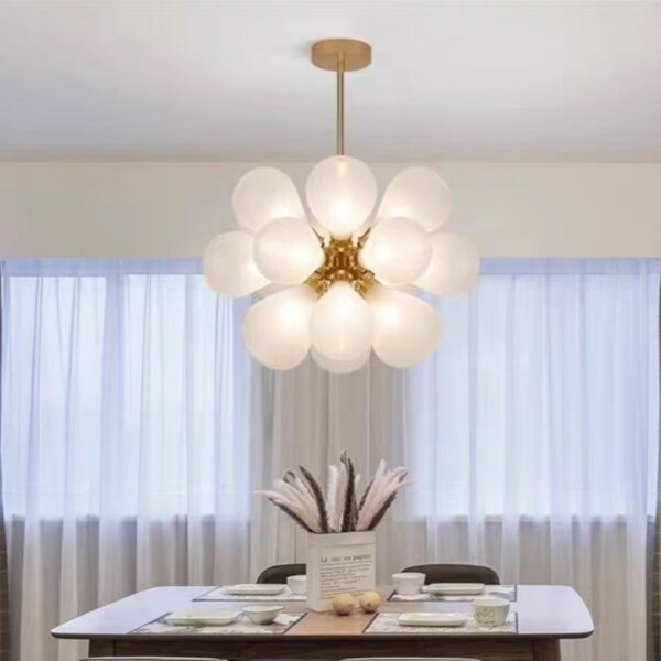 18 Heads Iron Glass Pendant Lamp - 图片 5