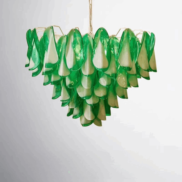 Green Pink Petal Glass Pendant Light - 图片 5