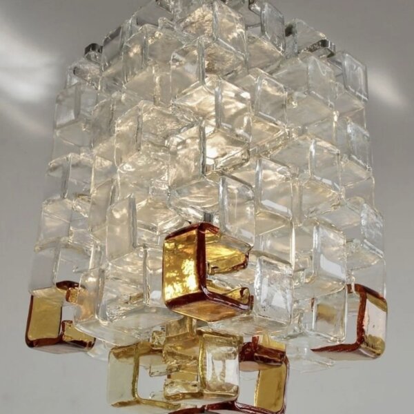 E14 Chrome Glass Cube Pendant Light - 图片 5
