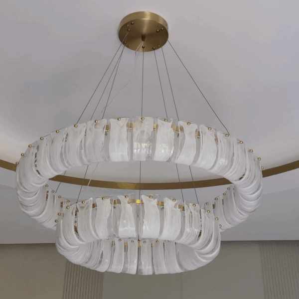 18-68 Heads Round White Glass Pendant Lamp - 图片 5