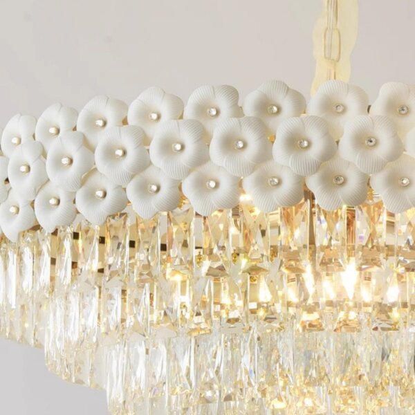 E14 Iron Ceramic Crystal Pendant Lamp - 图片 5
