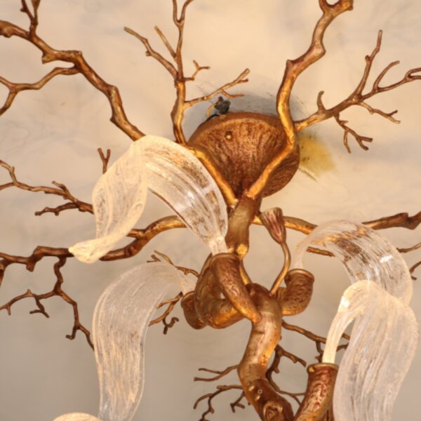 Metal Solid Chandelier Brass Copper Bronze Light Ceiling Decor Tree Branch - 图片 5